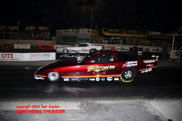 Ray Stringer - 'Blown Cent-less' (near lane) vs 
Dustin Bradford - 'American Dream' (far lane)